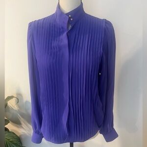 Chaus Vibrant Purple Pleated Blouse